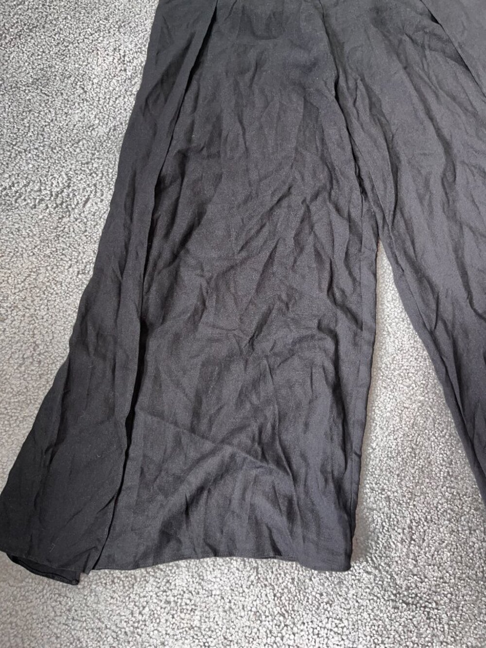 LULUS WIDE LEG BLACK PALAZZO PANTS WITH LEG REVEALING SLITS - NEW WITH TAGS - L - Picture 3 of 12